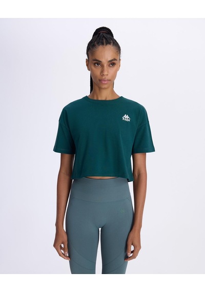 Kappa Authentic Aster Kadın Petrol Yeşili Comfort Tişört