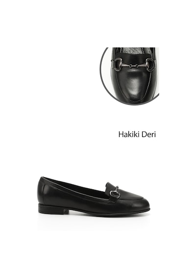 Gönderi(R) Gönderi R Siyah Hakiki Deri Tokalı Babet Siyah