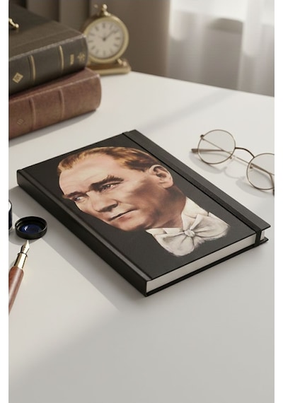 Atatürk Tarihsiz Ajanda Kuşe Kapak Sarı 1 Adet Atatürk Modalist Çizgili Defter Lastikli 14x20 Cm Günlük Planlayıcı