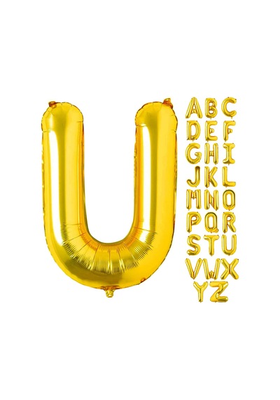 U Harf Gold Folyo Balon16 İnç 36 cm