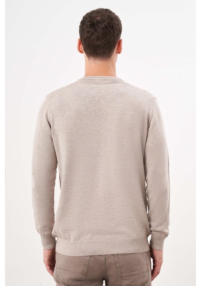 Morven Erkek Bej Basic Bisiklet Yaka Dynamic Fit Rahat Kesim Triko 26kc017006653 Bej Bej