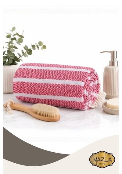 %100 Pamuk Dokuma Peştemal Havlu Plaj & Banyo Havlusu 100x170 Cm Kırmızı