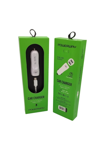 Powerway X3 2.1A (Apple Uyumlu iPhone ) Araç Çakmaklık Şarj Cihazı