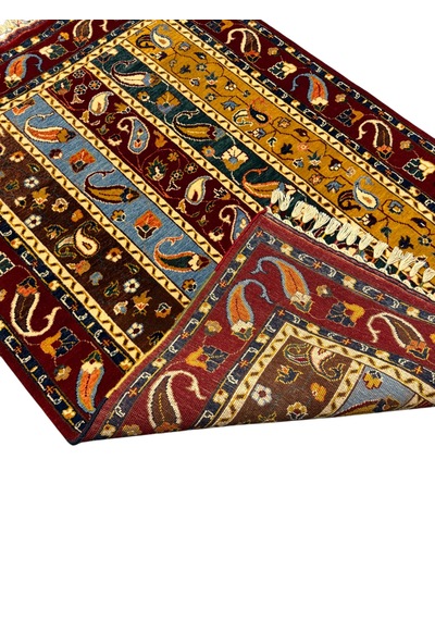 El Dokuma Sıfır Sivas Şal Halısı 123x187 Kök Boya %100 Yün Renkli Halı