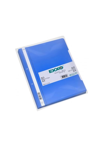 Exxo Pp Telli Dosya A4, Mavi 50 Li Paket
