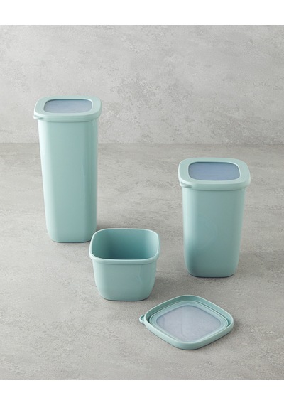 Novia Plastik 3'lü Kavanoz 550 Ml-1200 Ml-1700 Ml Açık Yeşil Açık Yeşil