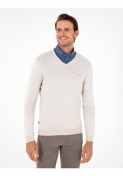 Pierre Cardin Erkek Taş Kazak /triko 50296622-vr049 Taş Rengi Taş