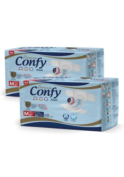 Confy Adult Yetişkin Bezi Medium 30 Adet X 2 Paket