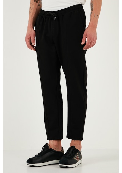 Buratti Pamuklu Regular Fit Yüksek Bel Düz Paça Çimalı Jogger Erkek Pantolon 5908058 Siyah