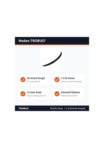 Trobus Renault Symbol 3 2013-2020 Uyumlu Spoyler Parlak Siyah Bagaj Üstü