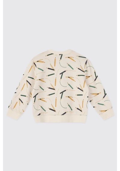 Panço Erkek Bebek Kolej Yaka Ekru Sweatshirt Krem 2621BB08008