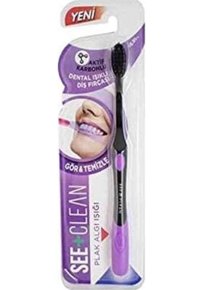 See+ Clean Dental Işıklı Diş Fırçası Mor Açık Ahşap
