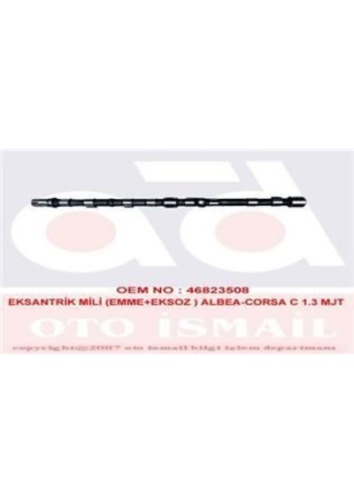 GEMSAFT FTALB01 Eksantrik Mili Palio Albea Doblo Fiorino / Astra Corsa 1.3 Jtd 1.3 Cdtı 16V Emme Egzoz Takım
