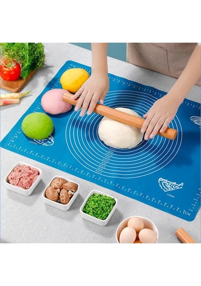 Silikon Hamur Matı 40x50 Cm - Ölçülü Kaymaz Yapışmaz Mutfak Matı Çok renkli