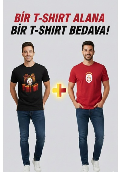Galatasaray Lisanslı Osimhen Ve İcardi T-shirtler Kırmızı - Siyah