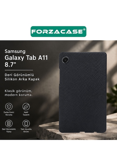 Forzacase Samsung Galaxy Tab A9 8.7 İnç İle Uyumlu Deri Görünümlü Silikon Kapak Kılıf - Fc1259 Arka Kapak