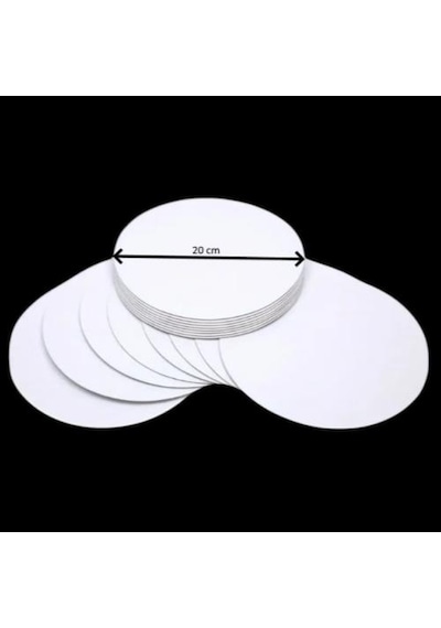 Turta Mendili / Pasta Altlığı Beyaz Yuvarlak 20 Cm 10 Adet Gümüş