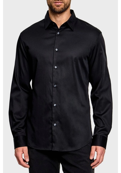 Emporio Armani Pamuklu Regular Fit Yaka Logo Nakışlı Gömlek Erkek Gömlek Em006705 Af23800 Uc001 Siyah SİYAH Emporio Armani Pamuklu Regular Fit Yaka Logo Nakışlı Gömlek Erkek Gömlek Em006705 Af23800 Uc001 Siyah SİYAH