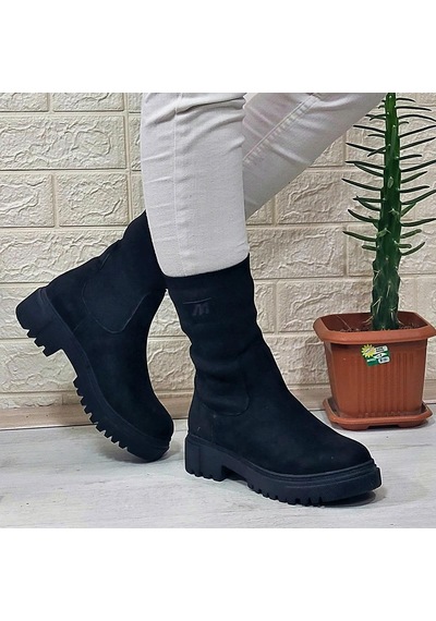 M.p 2746 Siyah Süet Bilekten Lastikli 27cm Bayan Bot 001