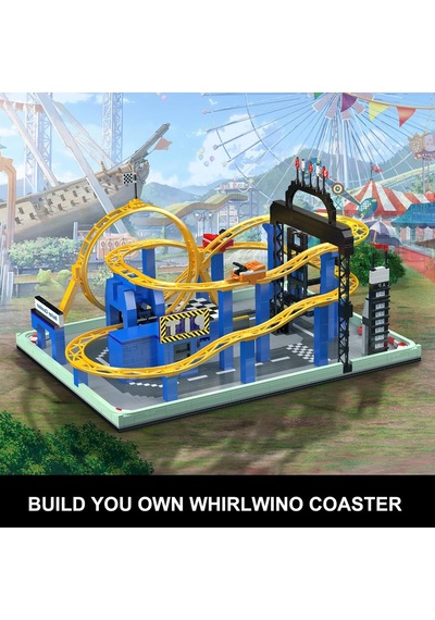 11020 Technik Moc Elektrikli Roller Coaster Yapı Seti, Uzaktan Kumandalı, Looping Roller Coaster Teknolojisi, Kelepçe