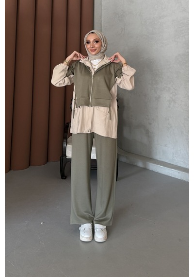 Riella Butik Alya Tesettür Takım Haki