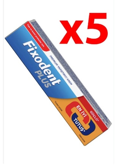 Fixodent Plus Güçlü Tutuş Diş Protez Yapıştırıcı Krem 5 x 40 G