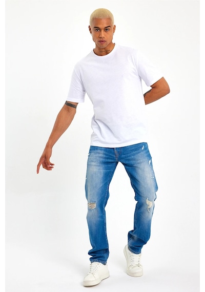 Erkek Bisiklet Yaka Oversize Fit Tişort Spr21y30 001