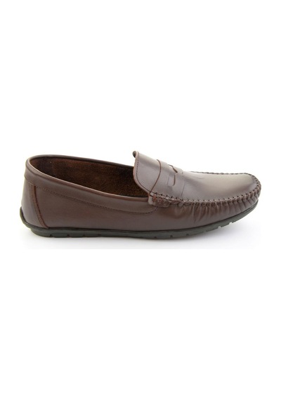 Kahve Hakiki Deri Erkek Loafer Ayakkabı E01523111103 Kahve