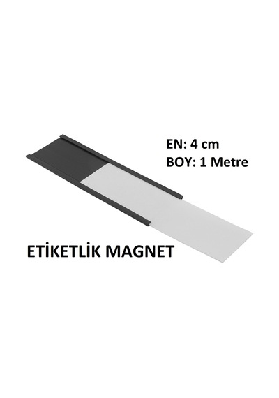 Kanallı Etiketlik Şerit Mıknatıs Magnet, 4Cm Raf Mıknatısı