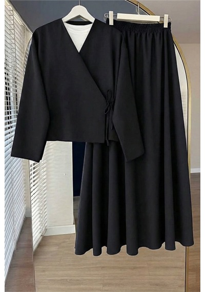 Unika Boutique Etekli İkili Takım Siyah