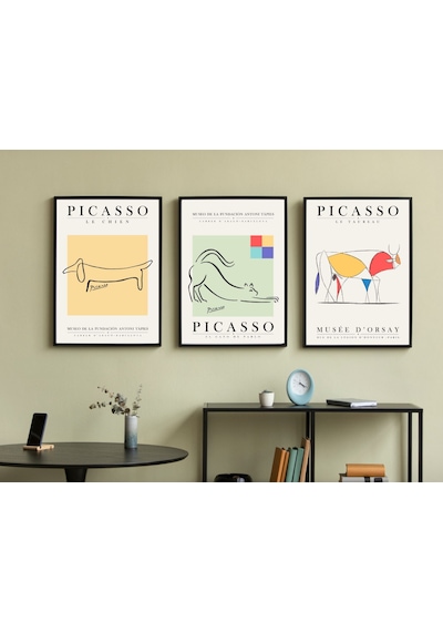 Pablo Picasso 3'lü Çerçevesiz Poster Duvar Tablosu Dnm5 21 X 30 D