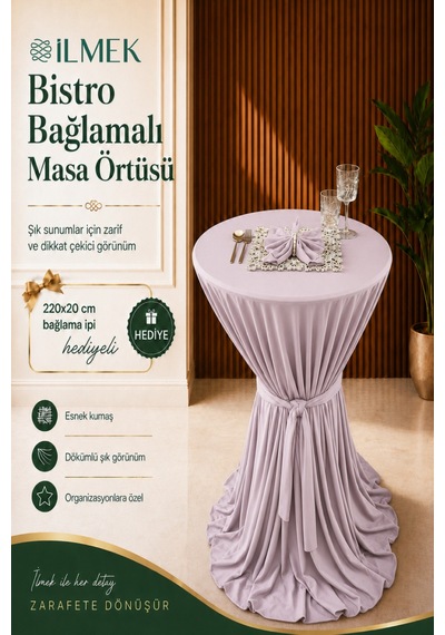Dertsiz Bağlamalı Bistro Masa Örtüsü - Düğün Davet Organizasyon Otel Restoran Kokteyl Masa Örtüsü Lavanta Lavanta Dertsiz Bağlamalı Bistro Masa Örtüsü - Düğün Davet Organizasyon Otel Restoran Kokteyl Masa Örtüsü Lavanta Lavanta