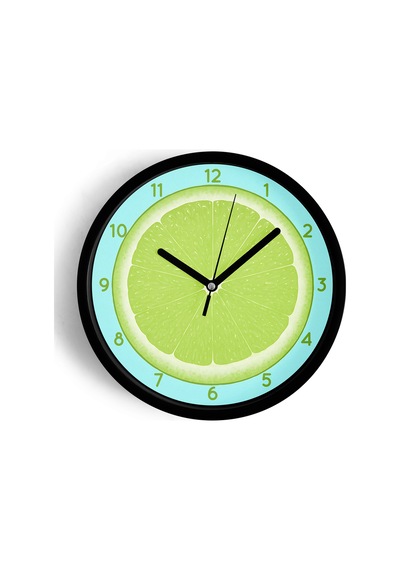Lime Modern Tasarım Duvar Saati - 30cm - Önü Camlı Siyah Kasa - Sessiz Mekanizma-jh0336 Siyah