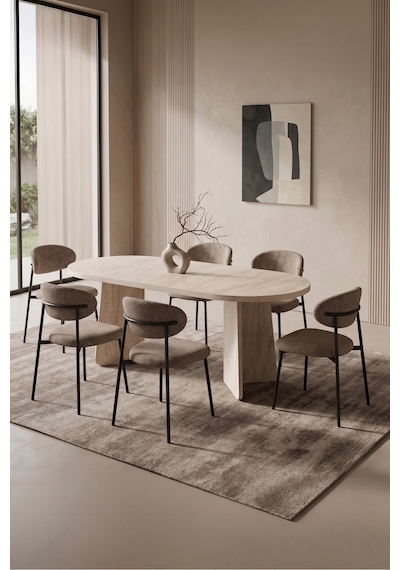 Hopilon Traverten 90x168 Mdf Masa, Mdf X Ayak, Metal Polo Sandalye, 6 Kişilik Mutfak Masası Takımı Ve Yemek Masası Takımı Krem Hopilon Traverten 90x168 Mdf Masa, Mdf X Ayak, Metal Polo Sandalye, 6 Kişilik Mutfak Masası Takımı Ve Yemek Masası Takımı Krem