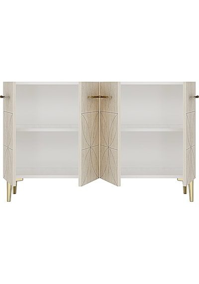 Ka1234btg Eliz Konsol Ve Tv Sehpası Beyaz-traverten-gold 120cm