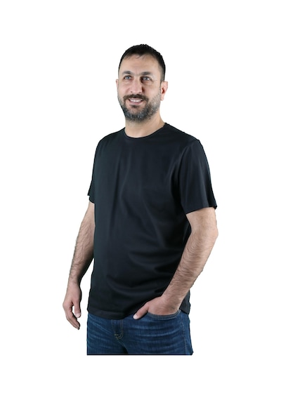 Erkek Koton Bisiklet Yaka Kısa Kollu Tişört 001
