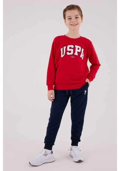 U.S. Polo Assn. Lisanslı Erkek Çocuk Alt Üst 2 Parça Eşofman Takımı Us2227 Kırmızı