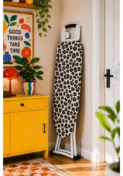 Pionny Keçeli Ütü Masası Kılıfı - 55x140 Cm - Leopar Çok Renkli