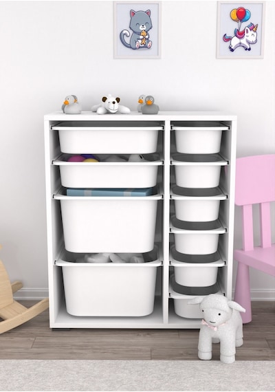 Zen Çok Amaçlı Oyuncak Dolabı 10 Sepetli - Beyaz 2d2k6u Beyaz