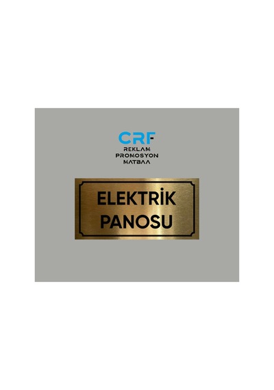 Gold Aluminyum Kapı İsimliği Elektrik Panosu Yazılı Arkası Yapışkanlı 10x20 Cm