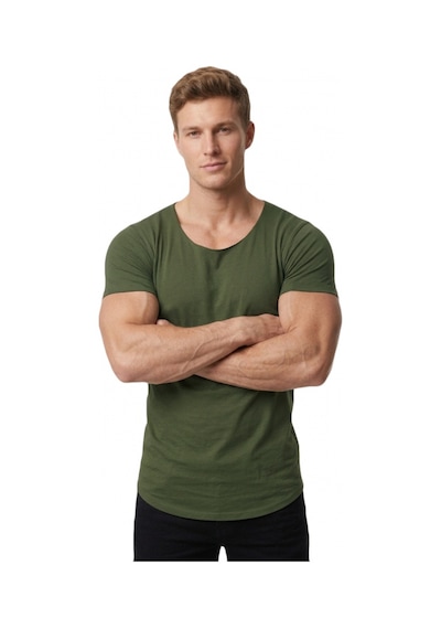 Deepsea Erkek Haki Geniş Yaka Likralı Tişört Oval Yaka Slim Fit Eteği Oval Açık Yaka T-shirt 1801199 Haki Deepsea Erkek Haki Geniş Yaka Likralı Tişört Oval Yaka Slim Fit Eteği Oval Açık Yaka T-shirt 1801199 Haki