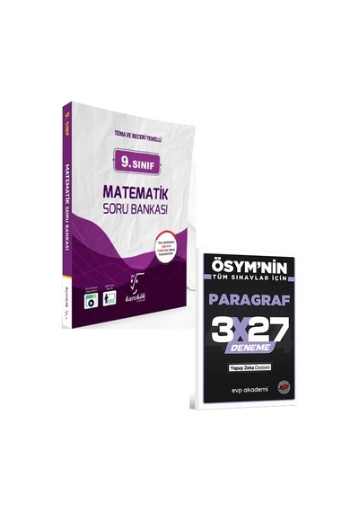 Karekök 2027 9. Sınıf Matematik Soru Bankası+evp Akademi 3x27 Paragraf Deneme
