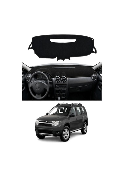 Dacia - Duster 2009-2013 Uyumlu Torpido Koruma Kılıfı - Siyah Şeritli