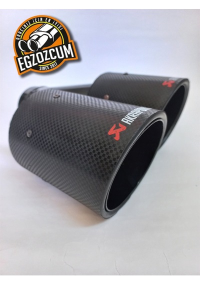 90 Mm. Çiftli Takım Sağ/sol Yuvarlak Dudaklı Karbon Kaplama Akrapovıc Egzoz Eksoz Çıkışı