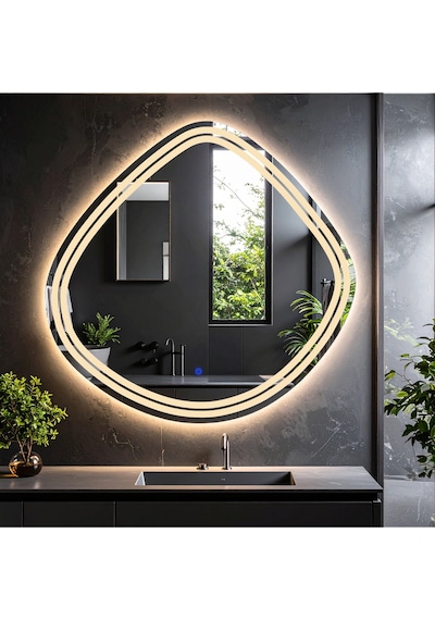 Nomari Günışığı Lazer Kumlamalı Lavabo & Banyo Aynası Dokunmatik Sensörlü 100 X 100 Cm