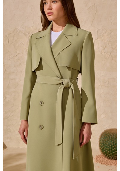 Aker Olive Çift Rüzgarlı Pardösü Olive Olive