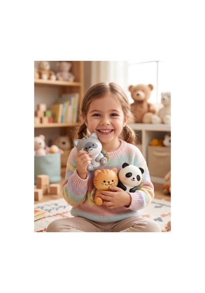 Sevimli Hayvan Figürlü Yumuşak Squishy Stres Oyuncağı Köpük Form Sıkılabilir Duyusal Oyuncak 8x7 Cm 1 Adet