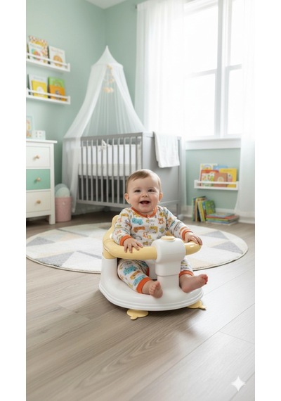 Vavbaby Önden Açılır Bebek Banyo & Bebek Mama Oturağı Sarı Sarı