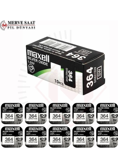 Maxell 364 SR621SW Kol Saati Pili 1.55V 10AD
