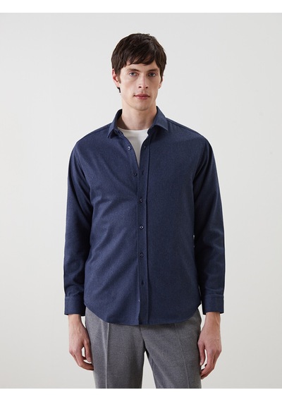 Lcw Vision Lacivert Slim Fit Uzun Kollu Erkek Gömlek